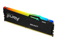 Kingston FURY Beast RGB - DDR5 - modul - 16 GB - DIMM 288-pin - 5600 MHz / PC5-44800 - CL36 - 1.25 V - ikke-bufret - on-die ECC - svart KF556C36BBEA-16