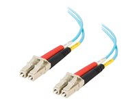 C2G LC-LC 10Gb 50/125 OM3 Duplex Multimode PVC Fiber Optic Cable (LSZH) - Nettverkskabel - LC multimodus (hann) til LC multimodus (hann) - 20 m - fiberoptisk - dupleks - 50 / 125 mikroner - OM3 - halogenfri - akvamarin 85556