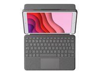 Logitech Combo Touch - Tastatur og folioveske - med styrepute - bakgrunnsbelyst - Apple Smart connector - QWERTZ - Sveitsisk - grafitt - for Apple 10.2-inch iPad (7. generasjon, 8. generasjon, 9. generasjon) 920-009609