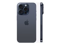 Apple iPhone 15 Pro - 5G smartphone - dobbelt-SIM / Internminne 256 GB - OLED-display - 6.1" - 2556 x 1179 piksler (120 Hz) - 3x bakkamera 48 MP, 12 MP, 12 MP - front camera 12 MP - blå titan MTV63QN/A