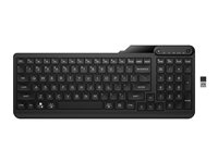 HP 475 - Tastatur - dobbelmodus, multi-enhets, kompakt, 2-sonersoppsett, lavprofils tastebevegelse, 12 programmerbare knapper - trådløs - 2.4 GHz, Bluetooth 5.3 - Pan Nordic - kullsort 7N7B9AA#UUW