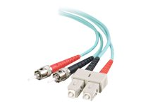 C2G SC-ST 10Gb 50/125 OM3 Duplex Multimode PVC Fiber Optic Cable (LSZH) - Nettverkskabel - ST flermodus (hann) til SC flermodus (hann) - 1 m - fiberoptisk - dupleks - 50 / 125 mikroner - OM3 - halogenfri - akvamarin 85522