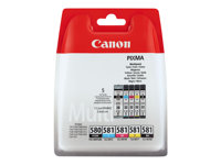 Canon CLI-581 BK/C/M/Y Multi Pack - 4-pack - 5.6 ml - svart, gul, cyan, magenta - original - boks - blekkbeholder - for PIXMA TS6251, TS6350, TS6351, TS705, TS8252, TS8350, TS8351, TS8352, TS9550, TS9551 2103C007