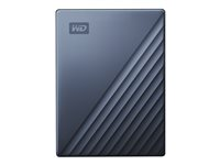 WD My Passport Ultra WDBFTM0040BBL - Harddisk - kryptert - 4 TB - ekstern (bærbar) - USB 3.0 (USB-C kontakt) - 256-bit AES - blå WDBFTM0040BBL-WESN