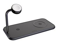 ZENS Dual+Watch Aluminium Wireless Charger - Trådløs ladepute / ladestativ - magnetisk + AC-strømadapter - 20 watt - Apple Fast Charge, FC - svart ZEDC05BM/00