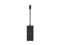 Belkin - Videoadapter - 24 pin USB-C hann til HD-15 (VGA), DVI-I, HDMI, DisplayPort hunn - svart - 4K-støtte AVC003BTBK